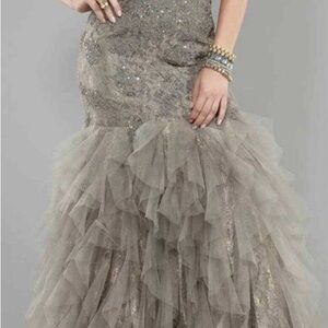 Jovani Glittering Gray Prom Dress